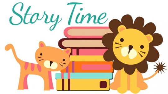 Image describes Taylor Library's upcoming Family Storytime events beginning November 6th. Patrons must call the library to register, or can register online through our events page.